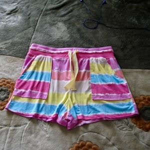 melted popsicle tie-dye sleep shorts